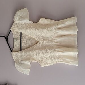 American Eagle Smocked Top with flounce Size M
